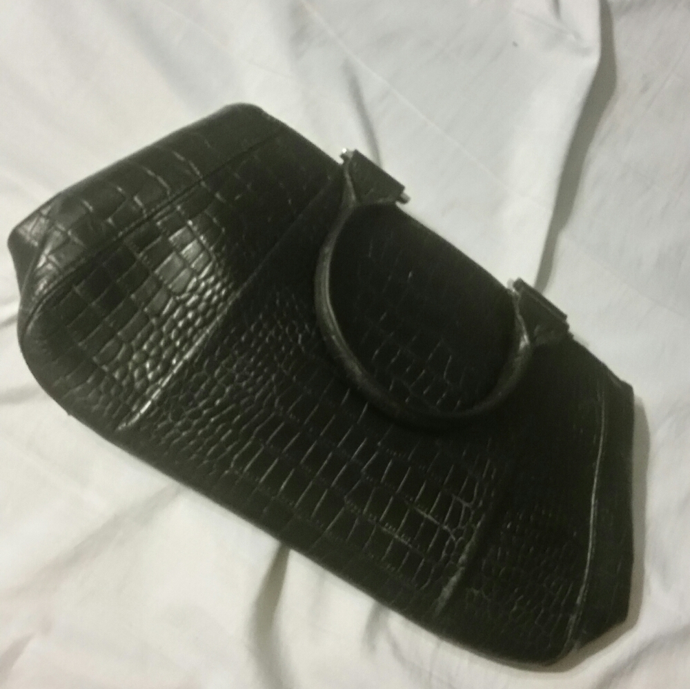 Black Crocodile Leather Hand Bag Satchel